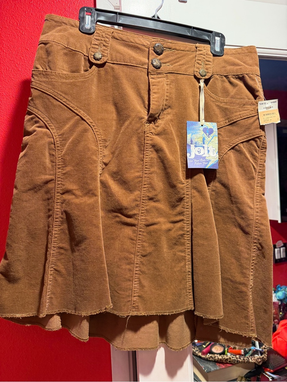 Nordstrom Brown Corduroy A-Line Panel Skirt